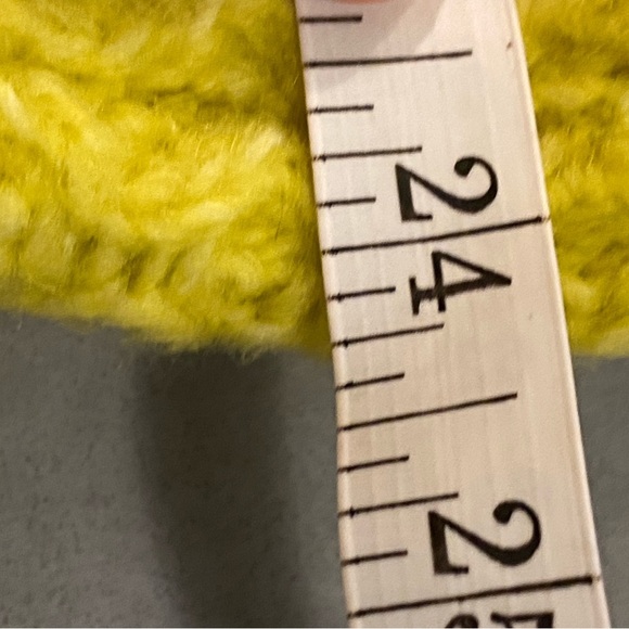 Anthropologie  yellow Lime Bia Mock Neck Tunic Sweater Alpaca blend Texture Knit - Picture 10 of 13